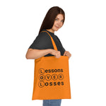 Lessons Over Losses 001 Everyday Tote Bag (orange/black logo)