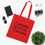 Lessons Over Losses 001 Everyday Tote Bag (red/black logo)