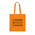 Lessons Over Losses 001 Everyday Tote Bag (orange/black logo)