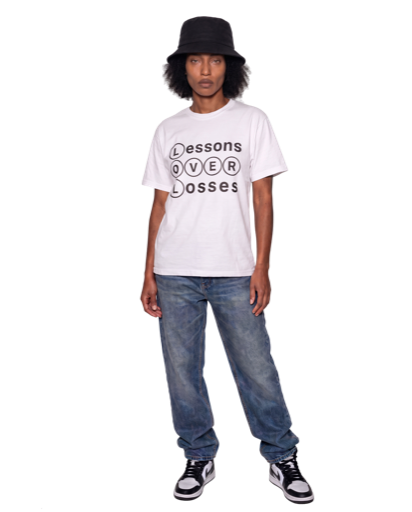 Lessons Over Losses 001 (white/black logo)