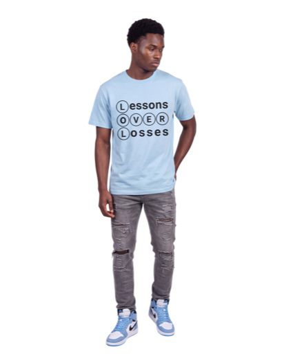Lessons Over Losses 001 (baby blue/black logo)