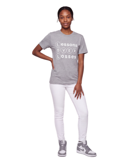 Lessons Over Losses 001 (light grey/white logo)