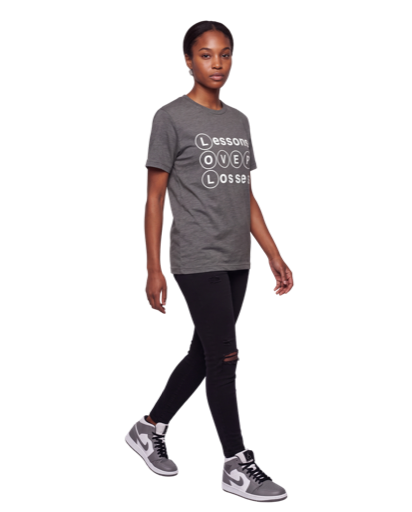 Lessons Over Losses 001 (dark grey/white logo)