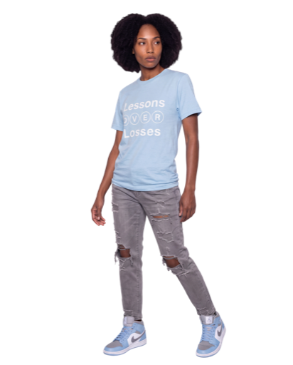 Lessons Over Losses 001 (baby blue/white logo)