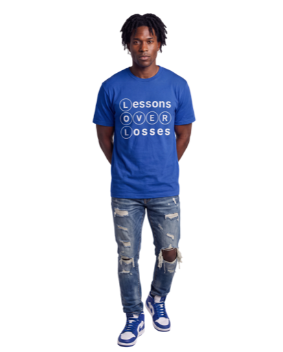 Lessons Over Losses 001 (royal blue/white logo)