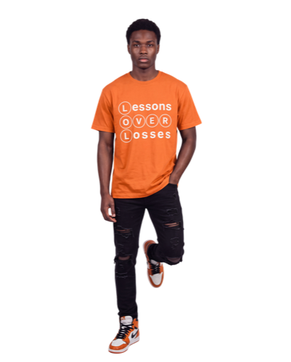 Lessons Over Losses 001 (orange/white logo)